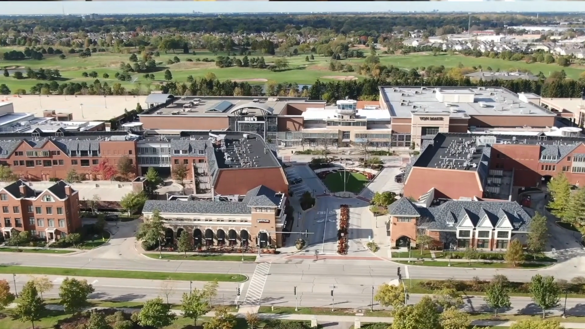 Glenview The Glen Town Center Arial View