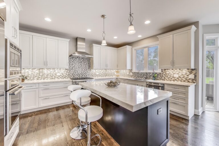 Kitchen with island at 304 Fernwood Lane Glenview Illinoi